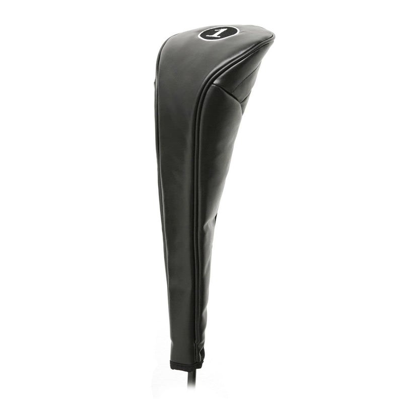 Hireko Synthetic Leather X Wood Headcover, Black No Logo Golf Club Covers with Zipper Closure, Individually Numbered